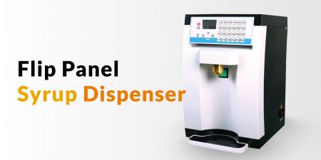 Dispensador de jarabe de fructosa con panel abatible - Panel abatible y botón de repetición, adecuado para dispensar tanto líquidos viscosos como menos viscosos.